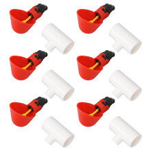 10 pièces de abreuvoir en plastique rouge pour poulet, distributeur automatique de 7 cm