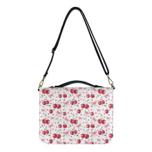 Valentine's Day Bow Cherry Faux Leather Bible Cover -XL, Lightweight, Detachable Strap, Compatible with Standard Bibles