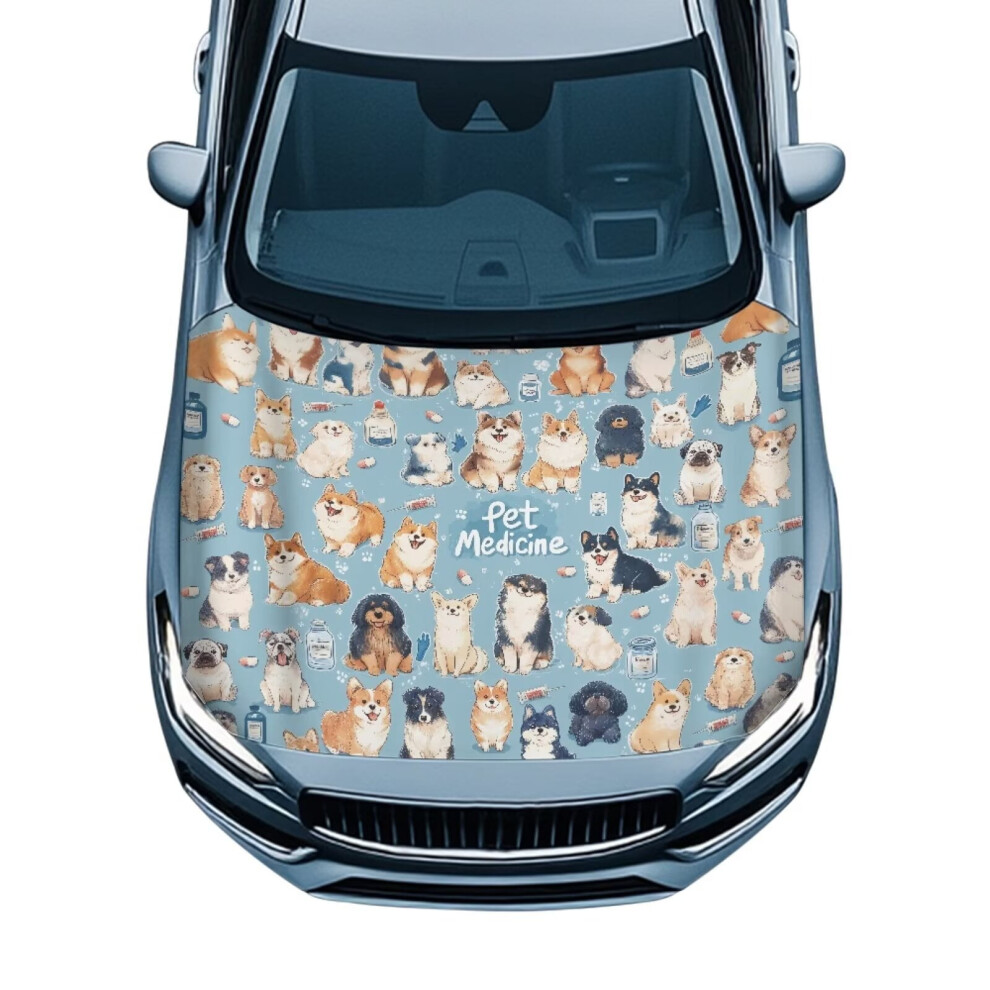Corgi Hood Cover Â Heat-Resistant, Stretchable Polyester Car Hood Wrap For Most Sedans, Small Suvs & Trucks 9426043808143