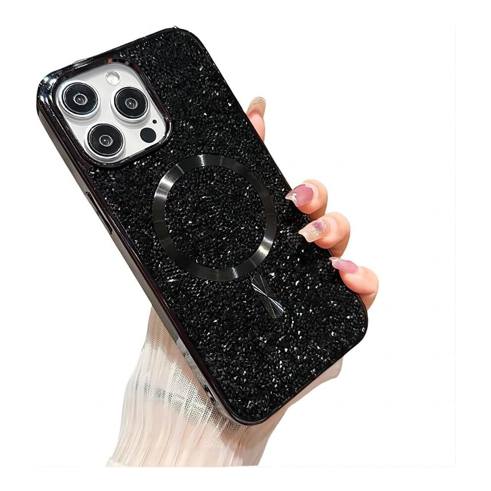 Iphone 13 Rhinestone Case Shockproof Magsafe Black 9362892774003