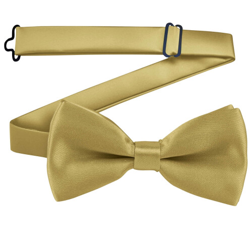Bow Tie Solid Color Adjustable for Kids Gold Free Size