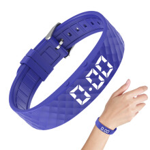 Vibrating Alarm Bracelet for Heavy/Deep Sleepers – Silent, Adjustable, Purple – Compatible with iOS/Android