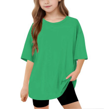 Boys Girls Basic Tees Oversized Baggy Short Sleeve Shirts Plain Casual Crewneck Loose Summer Tshirts