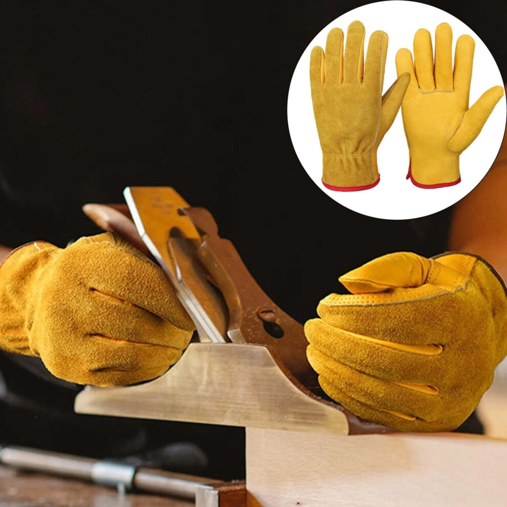 Gloves Cowhide Leather Work Gloves With Reinforced For Men & Women Rigger Glove For Driver Construction Yardwork Gardening 9180333247943