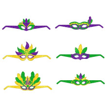 Brazilian Carnival Carnival Mask Glasses Decoration Brazilian Carnival Glasses Set of 6