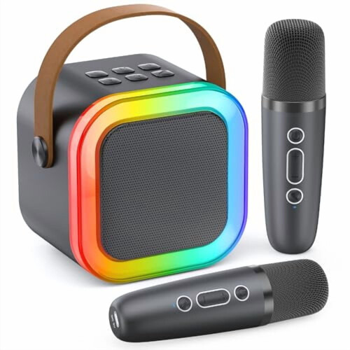 Mini Karaoke Machine Portable Bluetooth Speaker with 2