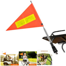 BESTONZON Wheelchair Flag Safety Golf Cart Pole Retractable Pennant