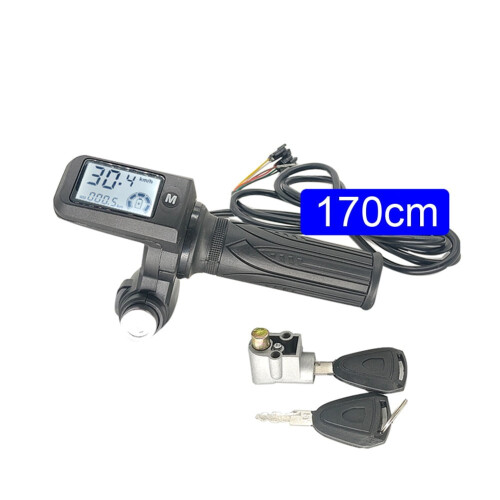 E-Bike Throttle Handle Grip with LCD Display 48V 170cm Cable