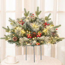 Pre-lit Frosted Outdoor Christmas Tree Urn Filler 23.62