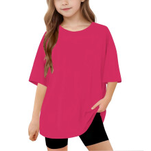 Boys Girls Basic Tees Oversized Baggy Short Sleeve Shirts Plain Casual Crewneck Loose Summer Tshirts