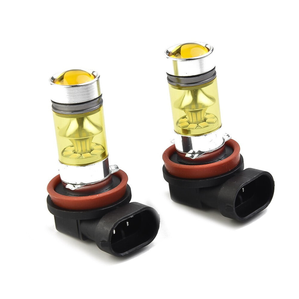 2Pcs H11 H8 Led Fog Bulbs 4300K 100W 1500Lm Super Bright Drl Yellow/Light 9426043885267