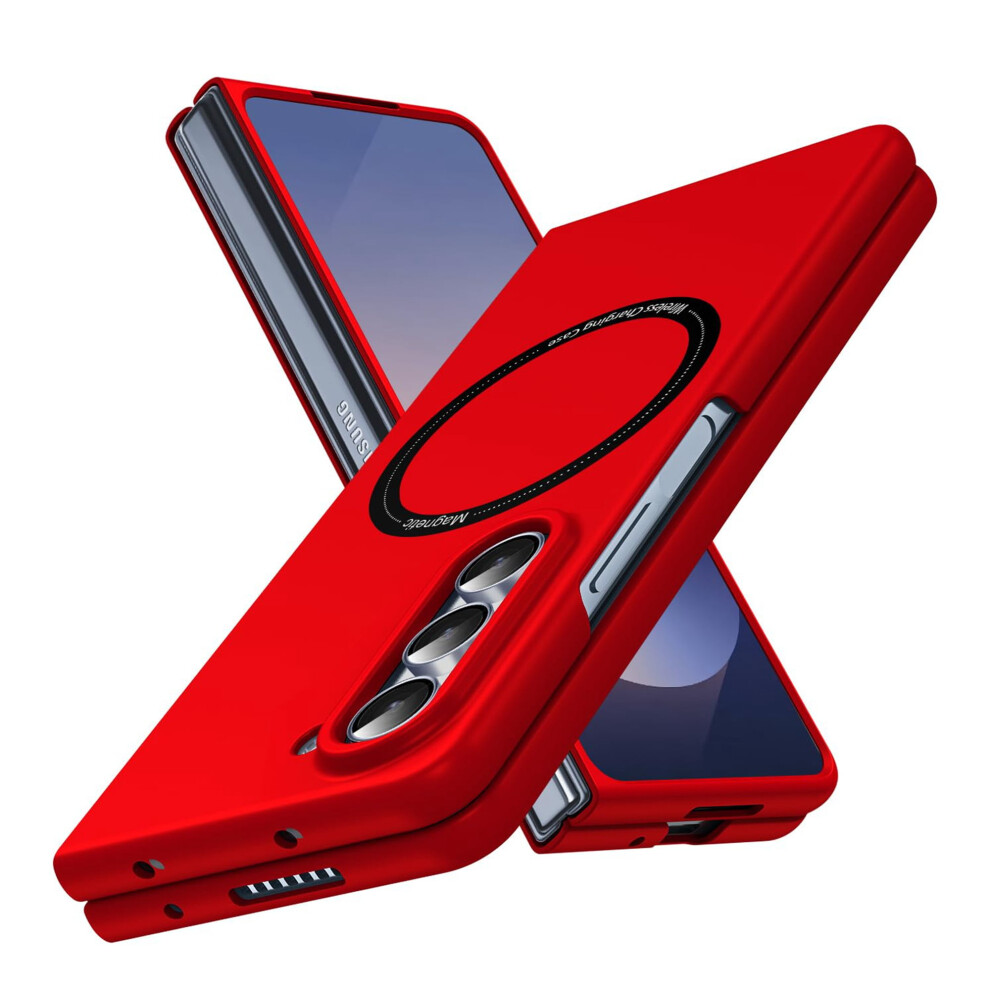 Magnetic Case For Samsung Galaxy Z Fold 7, Magsafe Compatible, Ultra-Thin Shockproof Pc Cover Â Red 9426043848835