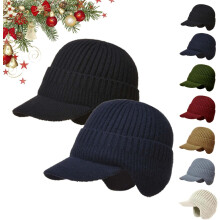 Cozy Head Beanie, Cozyhead Beanie with Elastic Warm Ear Protection, Soft Fuzzy Wool Knitted Hat with Brim for Winter Wear
