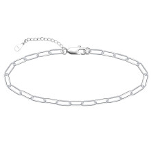 Anklets 925 Sterling Silver Italian, Ankle Bracelet 4mm paperclip link Chain Anklets Cute White Anklet Bracelet for Women Boho Beach Jewelry
