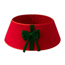 Velvet Tree Skirt with Decorative Bow Classic Holiday Decoration for Christmas Tree Base Home Seasonal Display