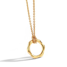 Forgyldt Vintage Uregelmæssig Cirkel Choker Halskæde
