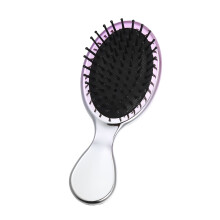 Mini Travel Detangler Paddle Brush Purple Silver