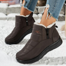 Willtoo dames winterlaarzen, enkellaarsjes met bont, instapmodel met ritssluiting aan de zijkant, gewatteerd, comfortabel, warm en pluizig, voor