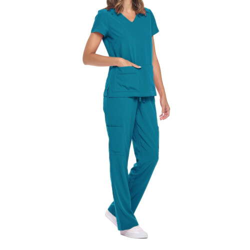 Women's Scrubs Two-Piece Set Sky Blue XL