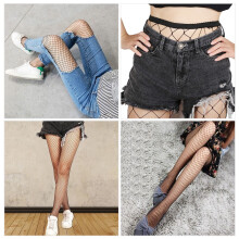 Women Girl Sexy Fishnet Tights High Waist Fishnet Pantyhose Stretchy Mesh Hollow Out Tights Stockings With Small Medium Large Hole Choices
