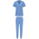 Women's Solid Blue Scrubs Set V-Neck Top and Ankle-Cuff 5