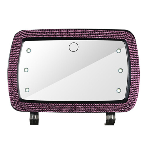 Rechargeable Car Visor Mirror with 3 Light Modes Clip-On