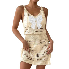 Damesjurkjes, gehaakte en gebreide mini-jurkjes met open details, strandkleding, badpakken, vakantieoutfits, cover-up jurken