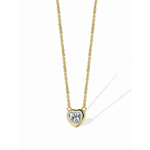 Heart Pendant Necklace for Women Gold Plated 14K with Cubic