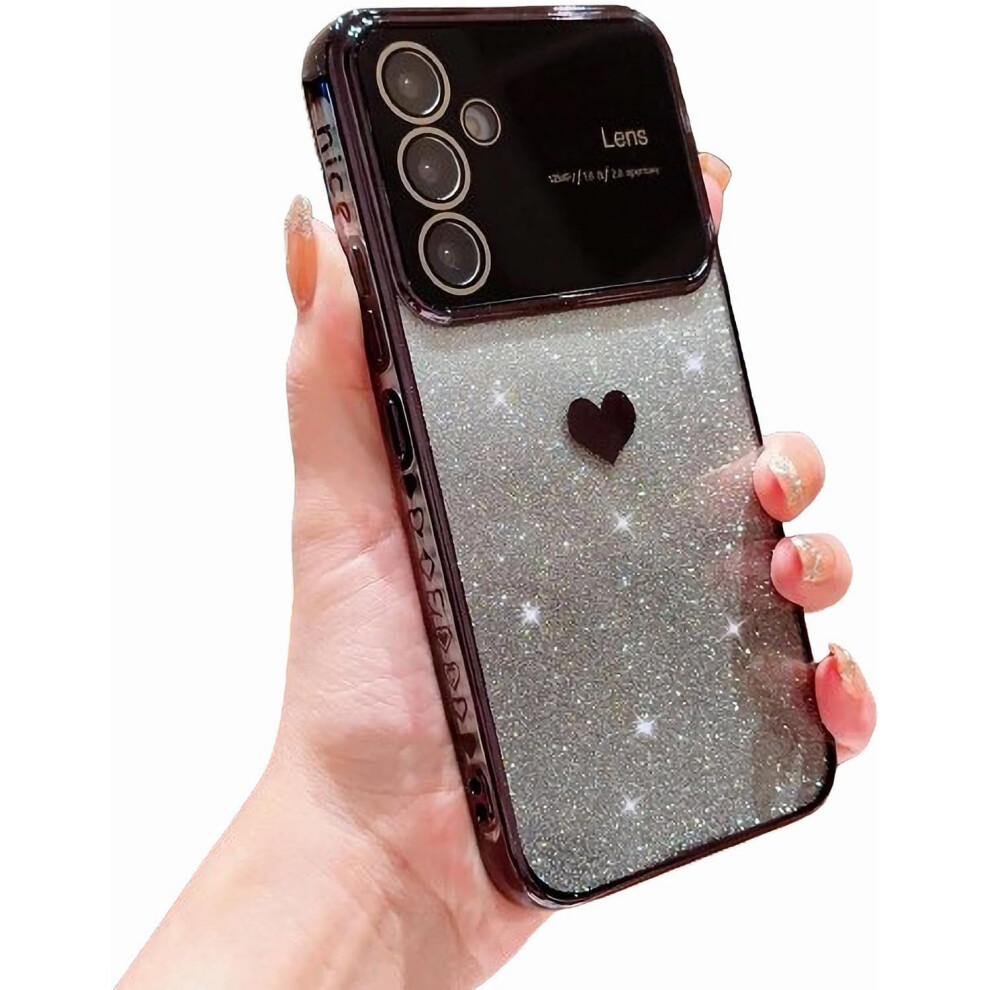 Compatible With Samsung Galaxy A25 5G Â Cute Heart Gradient Glitter Clear Case, Full Camera Protection, Soft Cover Black 9336866719574