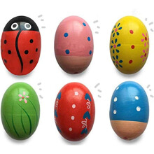 6 Pack Wooden Percussion Musical Shake Eggs Shakers for Kids Boys Girls Toddlers Christmas Stocking Stuffers Gifts Party Favors