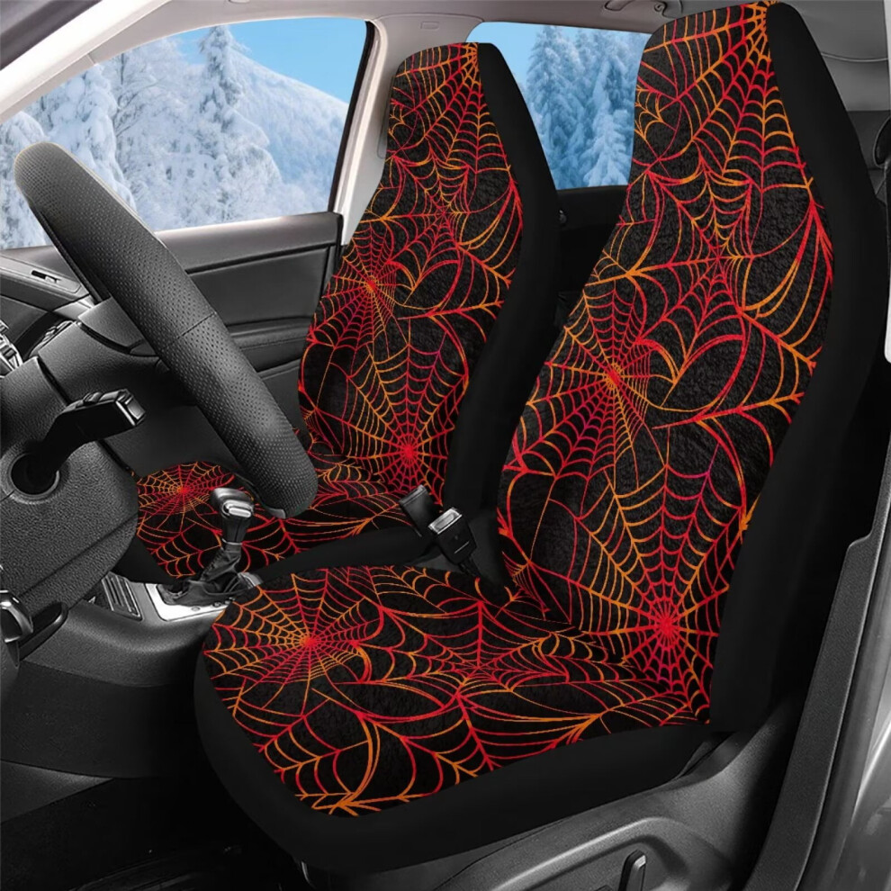 2-Pack Cobweb Car Seat Covers For Front Seats, Universal Fit For Most Cars, Trucks, Vans & Suvs, Sideless Design Â Compatible With Standard Red 9178400151095