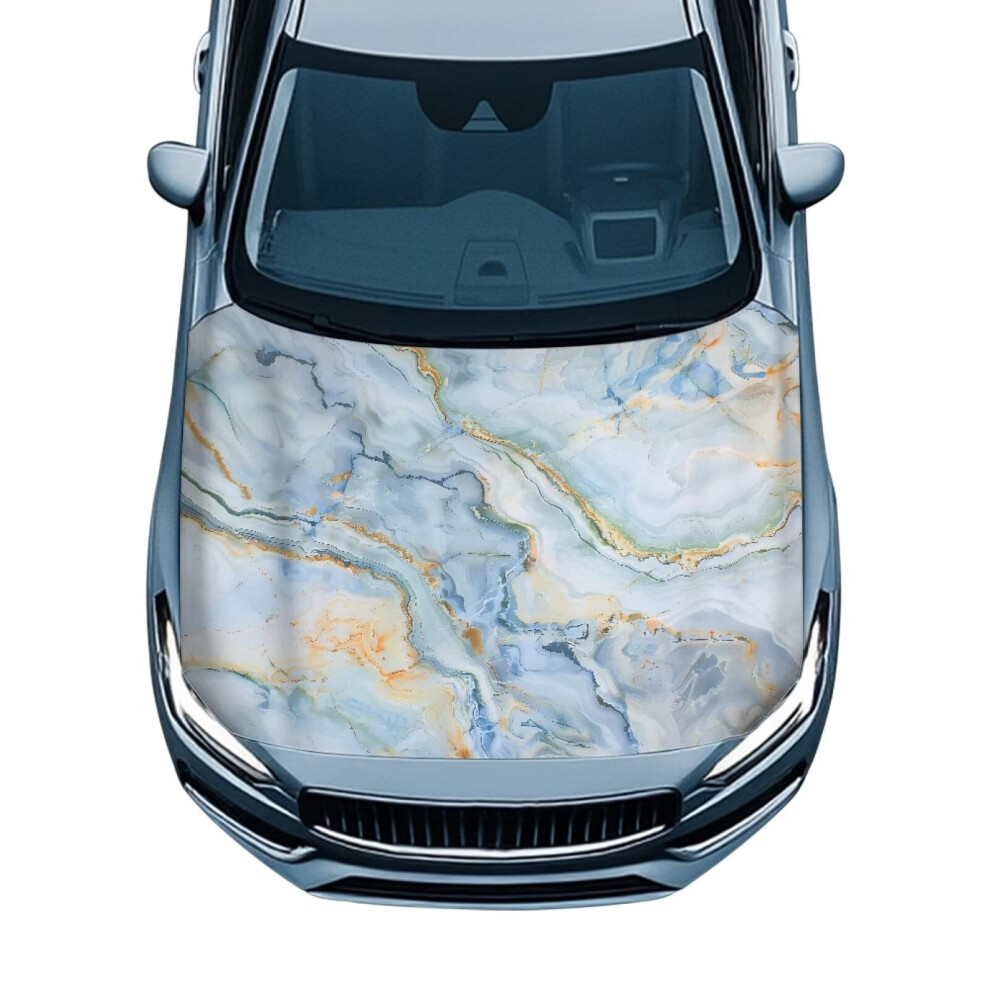 Marble Hood Cover Â Universal Fit, Compatible With Most Cars, Pickups, Suvs & Trucks Blue 9023022558374