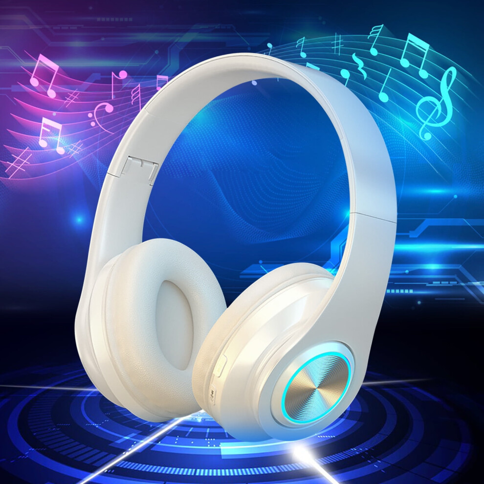 Macaron Color Bluetooth Headphones With Luminous Breathing Head Mounted Earphones For Sports Music Light 9426043929893