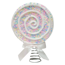 Pastel Lollipop Tree Topper with Pink Bow 2 pcs 7.87 in