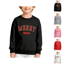 Kids Boys Casual Letter Print Crewneck Sweatshirt – Soft Comfortable Long Sleeve Pullover Top, Fall Winter Daily Wear For School And Holidays