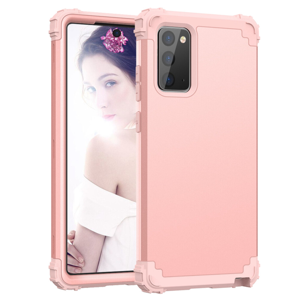 Galaxy Note20 Case, Heavy Dual Layer Rugged Shockproof Case Hard Pc Protective Back Cover For Compatible With Samsung Galaxy Note 20 5G, Rosegold 9426043929695