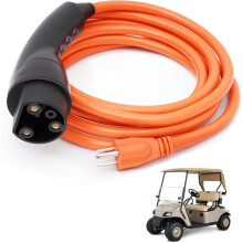 Orange Charging Power Cord Fit for Evolution ICON EV Golf Carts 120V 3 Pin Charge Cable Assembly
