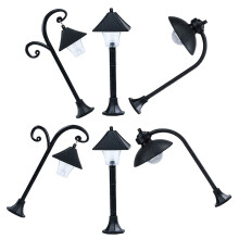 24Pcs Mini Street Lights Black Durable Model for DIY Garden Scene