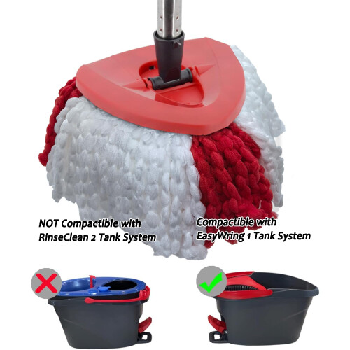 4 Pack Spin Mop Replacement Heads Microfiber Mop Refills Replace Heads Compatible for Vileda Triangle Swivel Mops Includes 2 Extra Microfiber Cleaning 2
