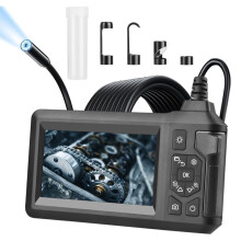 Teqhome Endoscope Camera with 8 LED, 1080P HD, 4.3" IPS Screen, 16.4ft Semi-Rigid Cord, IP67 Waterproof – Compatible with Type-C