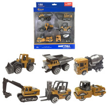 Diecast Construction Vehicles Set – Metal Toy Trucks (Dump Truck, Bulldozer, Roller, Tractor, Forklift, Excavator) for Boys 3+, Compatible with