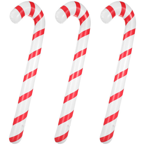 6 Pcs 87cm Christmas Inflation Walking Sticks Creative Stripe Pattern
