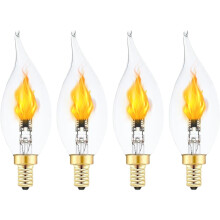 E12 LED flickering flame bulb 4-pack