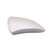 Bent Shape Plastic Dinner Plates, Dishwasher & Microwave Safe, Reusable, Lightweight, 7.1x7.5", White — Compatible with Kitchen & Camping