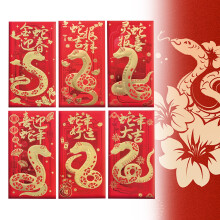 Red Envelopes Set Chinese New Year 2025 6pcs