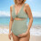 Women's Ribbed One-Piece Swimsuit Square Neck Modest 4