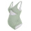 Women's Ribbed One-Piece Swimsuit Square Neck Modest 8