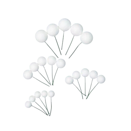 White Glitter Foam Balls Cake Decorations 20 Pieces 1