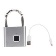 USB-wiederaufladbares Fingerabdruck-Vorhängeschloss, biometrisches Smart Lock, schlüsselloses Schnellentriegeln, Edelstahl-Schließbalken, lange