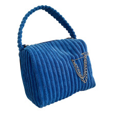 Bolsa transversal com alça larga, fecho de zíper, organizadora de cosméticos para viagem, bolsa transversal fofa de veludo cotelê, bolsa de ombro
